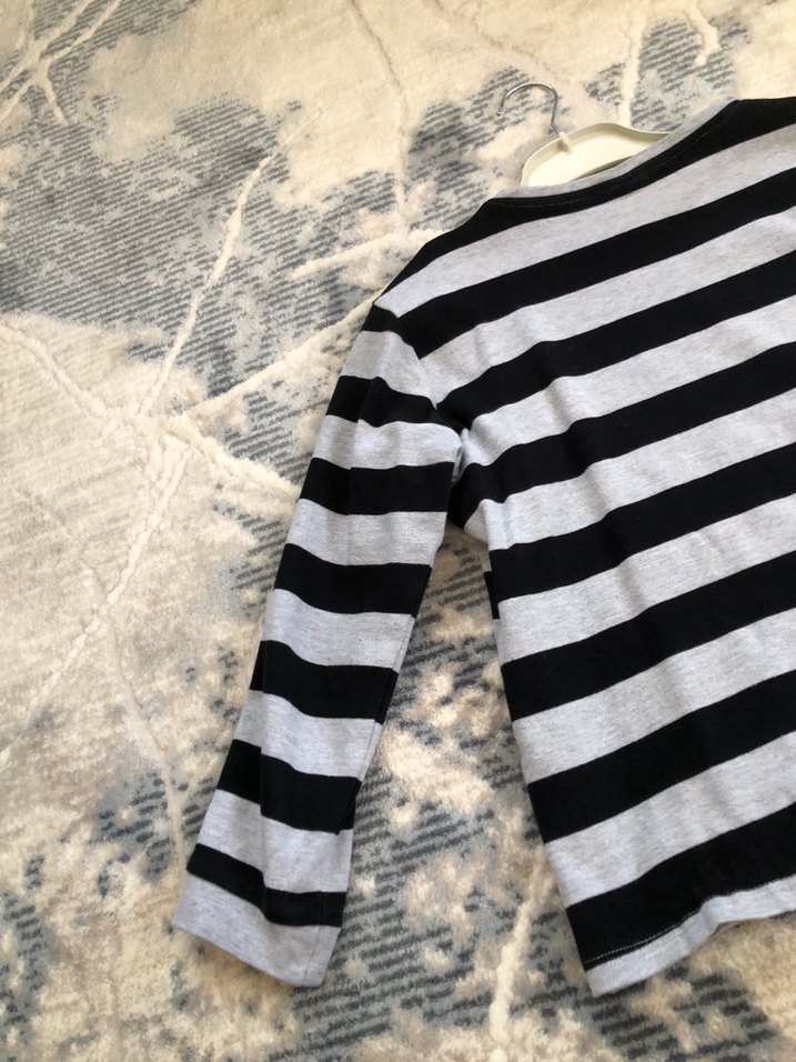 Kız çocuk çizgili kazak - Görsel 5