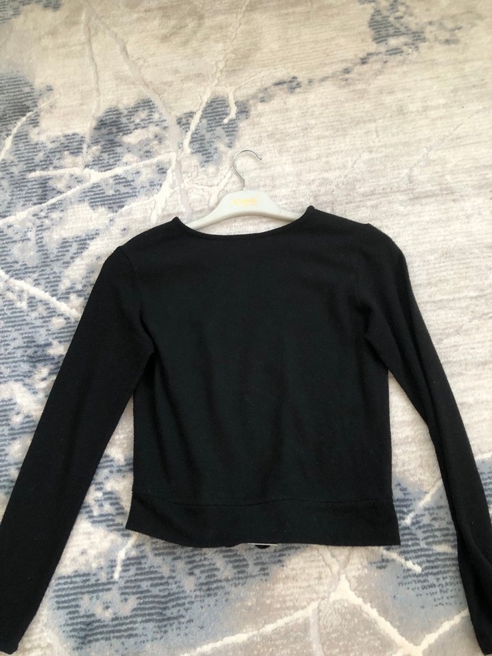 Kemer Detaylı Siyah deri Kadın Bluz - Görsel 4