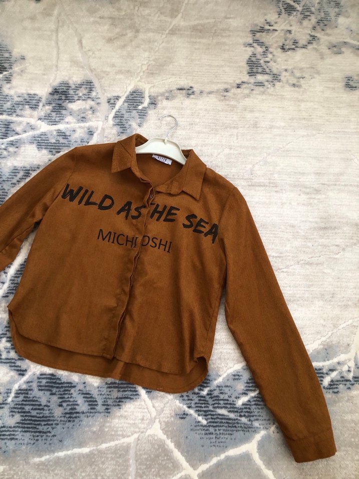 Kahverengi Kadın Gömlek - Görsel 2