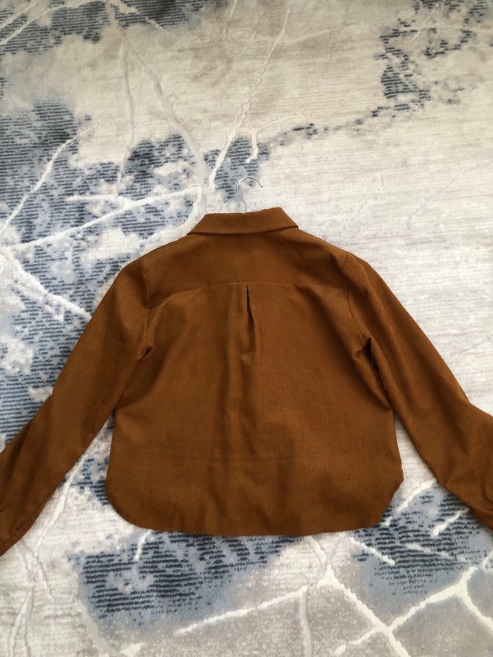 Kahverengi Kadın Gömlek - Görsel 3