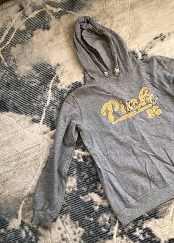 Gri Kapüşonlu Kadın Sweatshirt - Görsel 2