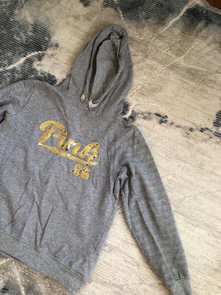 Gri Kapüşonlu Kadın Sweatshirt - Görsel 3