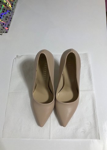 Bej Stiletto Topuklu Kadın Ayakkabı - Görsel 5