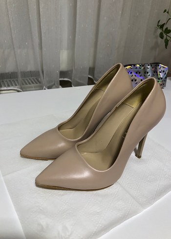 Bej Stiletto Topuklu Kadın Ayakkabı - Görsel 3