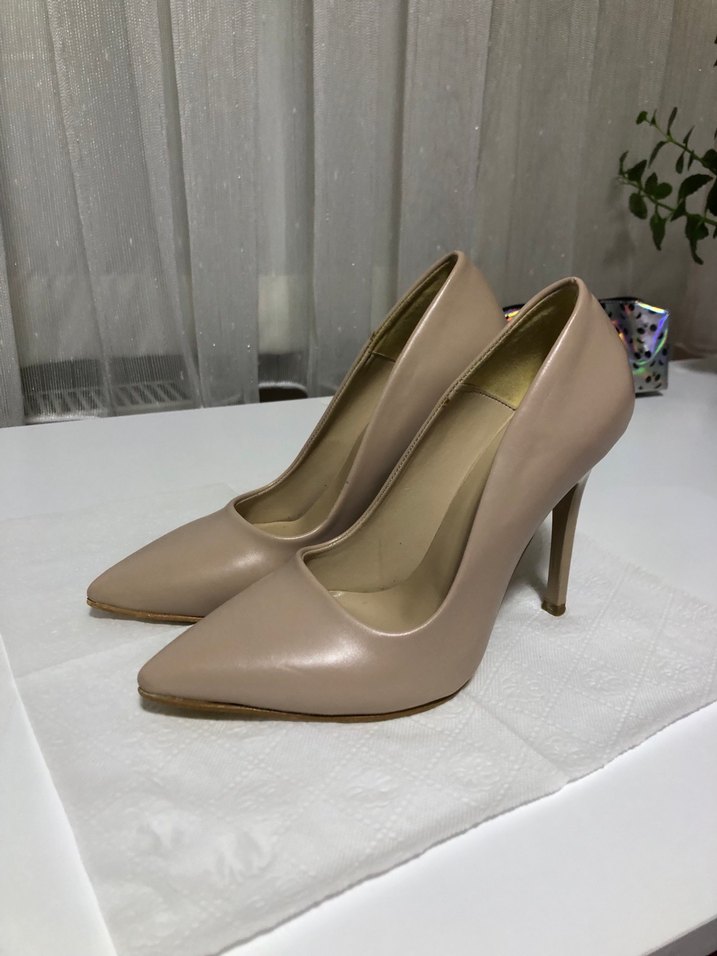 Bej Stiletto Topuklu Kadın Ayakkabı - Görsel 2