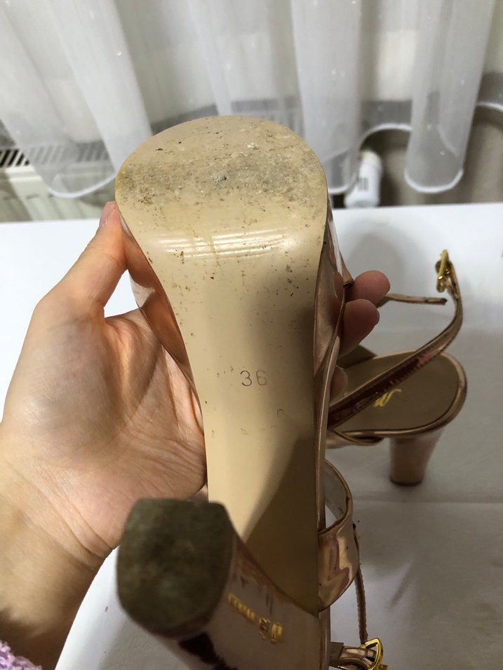 Altın Renkli Platform Topuklu Kadın Abiye Ayakkabı - Görsel 5