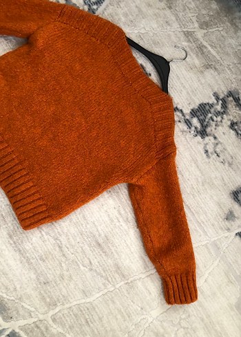 Bohem Tarzı turuncu Kadın Kazak - Görsel 3