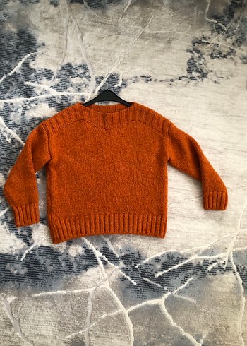 Bohem Tarzı turuncu Kadın Kazak - Görsel 2