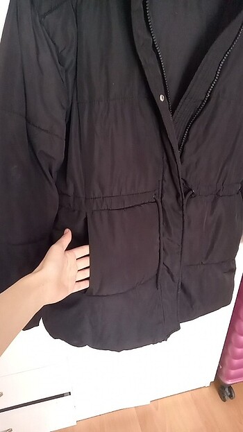 m Beden siyah Renk Şişme mont