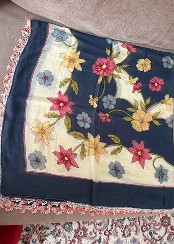Beden çeşitli Renk Dantel Detaylı Vintage Çok Renkli Kadın Fularları tane olarakta