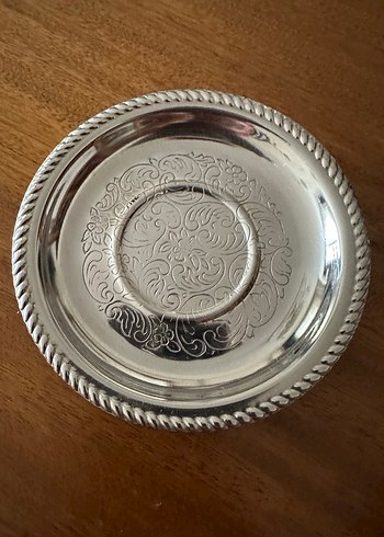 12 tanesi Eskiden kalma desenli çelik parlak çay tabagı - Görsel 2