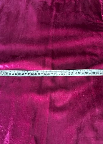 Bordo ince kadife Uzun Kollu  tunik - Görsel 2