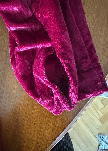 Bordo ince kadife Uzun Kollu  tunik - Görsel 7