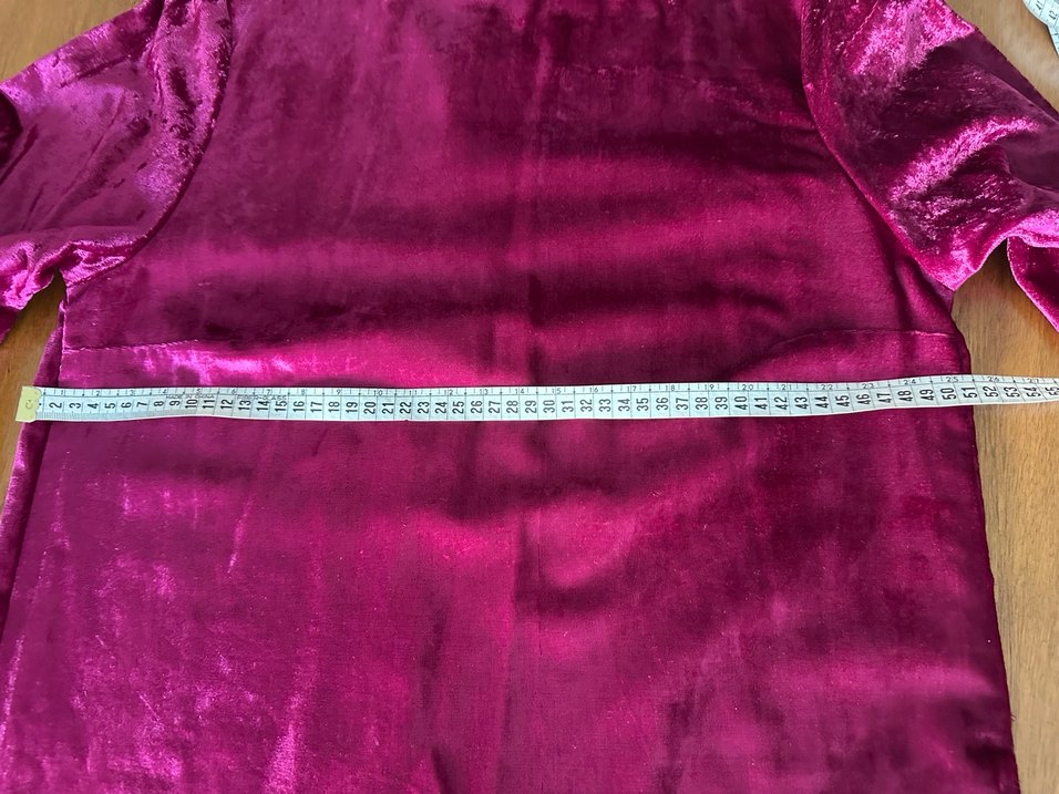 Bordo ince kadife Uzun Kollu  tunik - Görsel 2