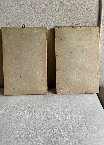 Altın Renkli Çiçek Desenli İkili Tablo hediyeli - Görsel 3