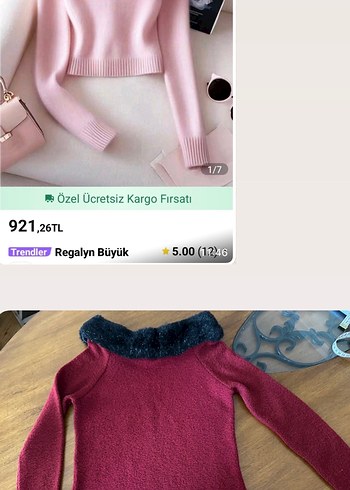 Bordo Boğazlı Kadın Triko Kazak - Görsel 5