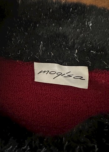 Bordo Boğazlı Kadın Triko Kazak - Görsel 4