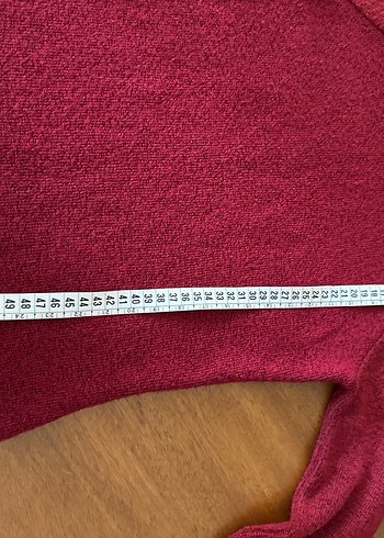 Bordo Boğazlı Kadın Triko Kazak - Görsel 3