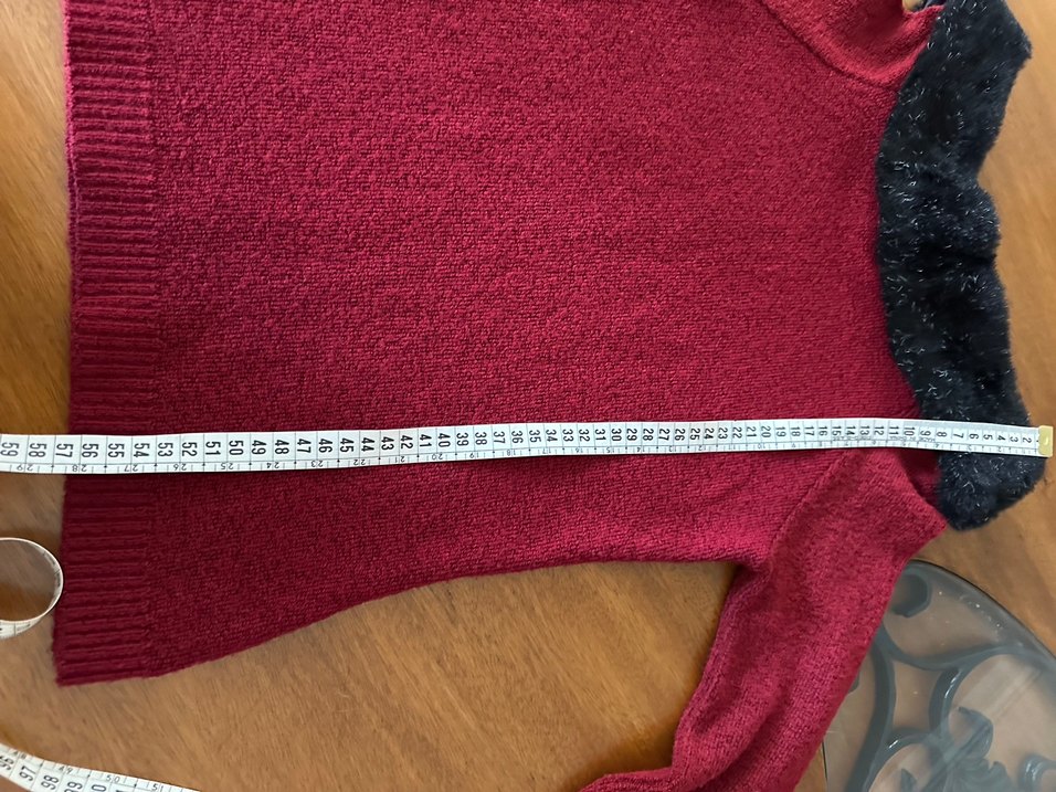 Bordo Boğazlı Kadın Triko Kazak - Görsel 3