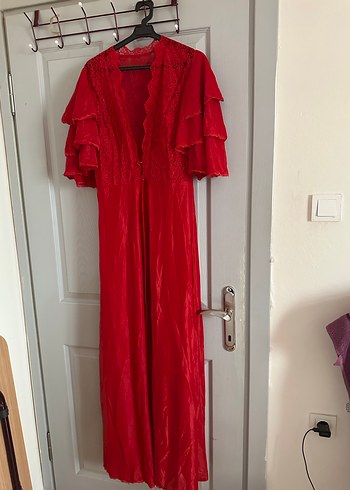 İpek saten dökümlü iç dış takım gecelik sıfır - Görsel 3