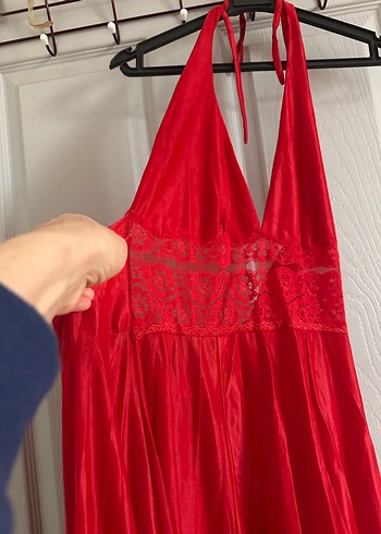 İpek saten dökümlü iç dış takım gecelik sıfır - Görsel 10