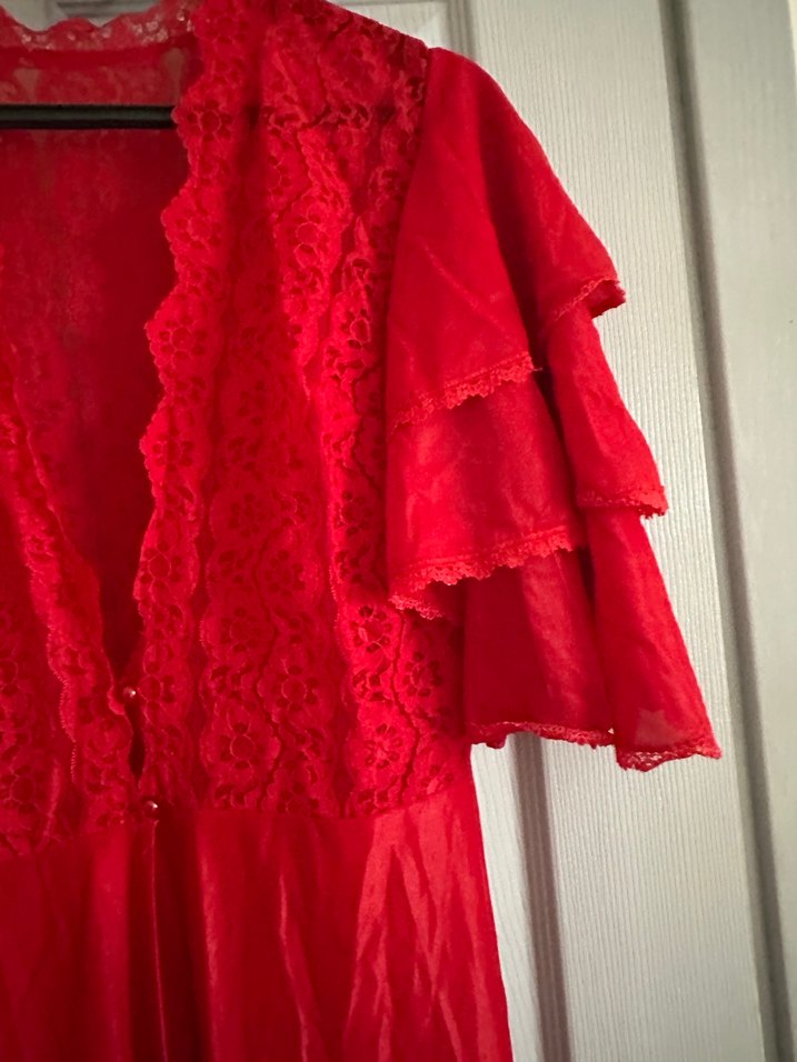 İpek saten dökümlü iç dış takım gecelik sıfır - Görsel 5