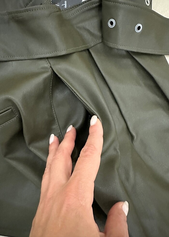 Deri şort etek - Görsel 3