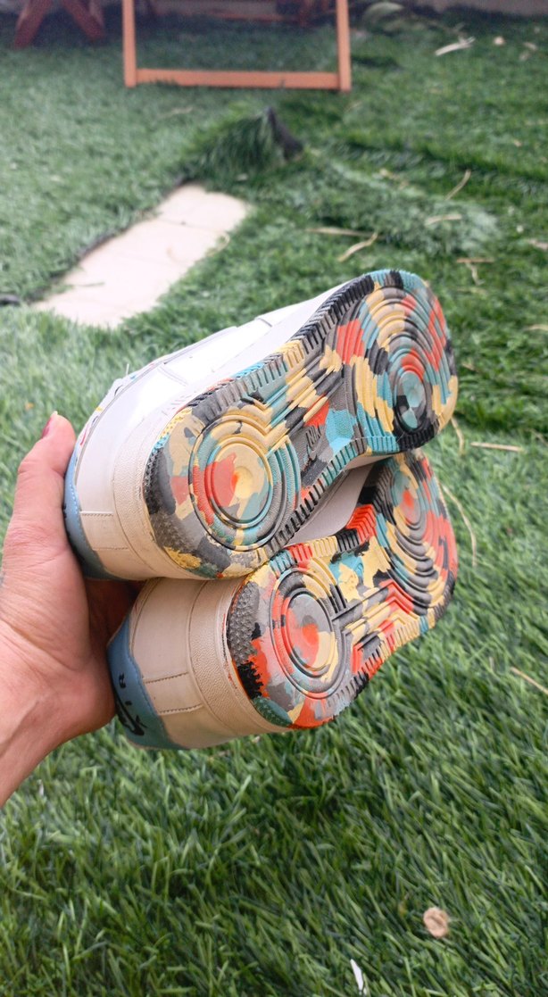 Renkli Bağcıklı Beyaz Kadın Spor Ayakkabısı - Görsel 4