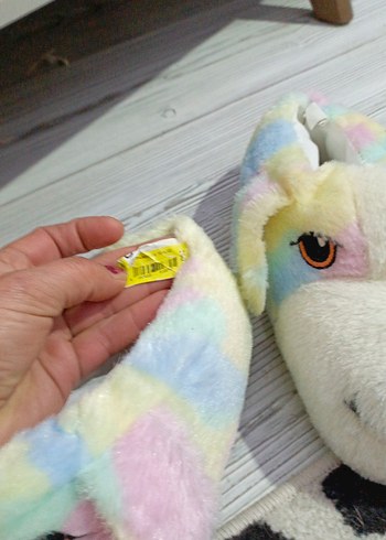 Kızlar İçin Renkli Peluş Köpek Terlik - Görsel 2