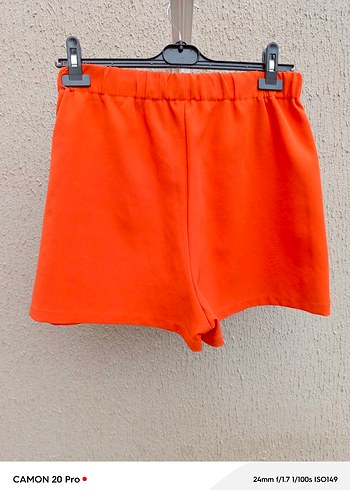 Turuncu Kemerli Mini Etek şort - Görsel 5