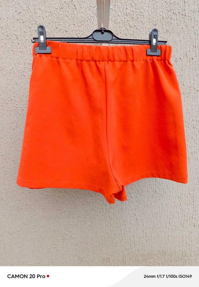 Turuncu Kemerli Mini Etek şort - Görsel 5