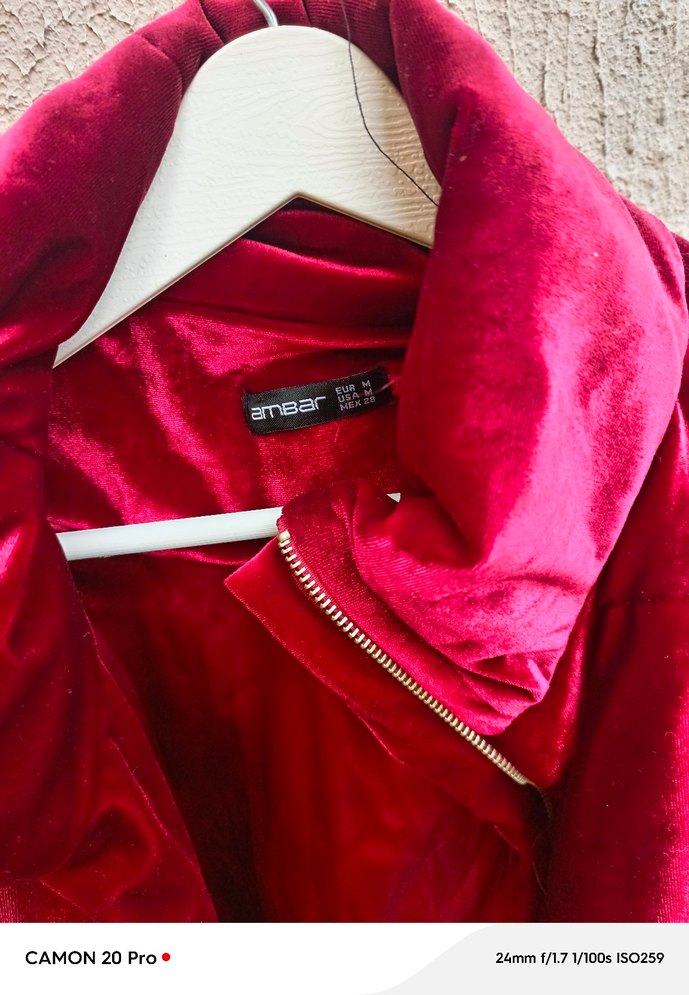 Bordo Kadın Kısa Fermuarlı Ceket - Görsel 3