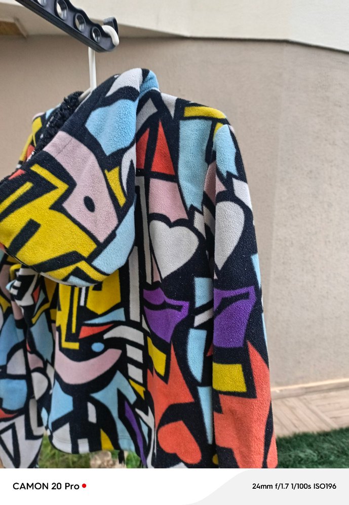 Kadın Renkli Baskılı Kapüşonlu Sweatshirt - Görsel 2