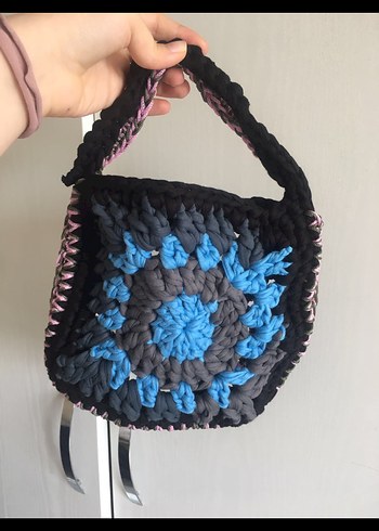 Örgü Kadın Çanta Mavi Tie-Dye