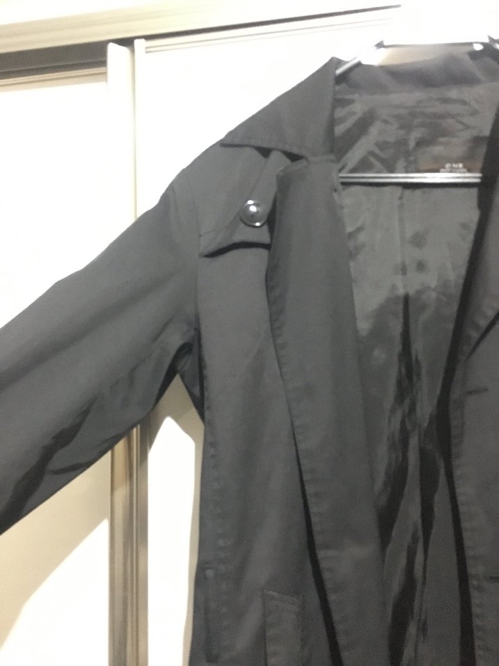 Düğmeli Siyah Midi Kadın Trençkot - Görsel 4