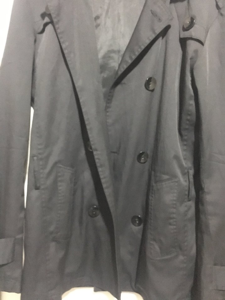 Düğmeli Siyah Midi Kadın Trençkot - Görsel 5