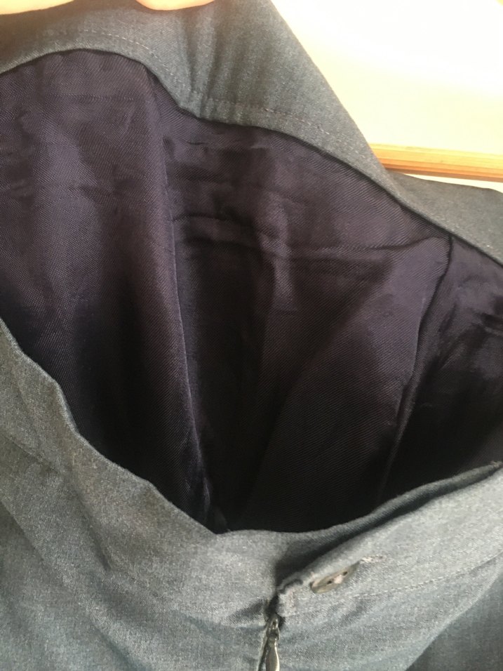 Drapeli Midi Keten Kadın Etek - Lacivert - Görsel 2