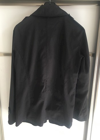 Siyah Midi Düğmeli Kadın Trençkot - Görsel 8