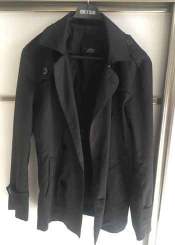 Siyah Midi Düğmeli Kadın Trençkot - Görsel 2