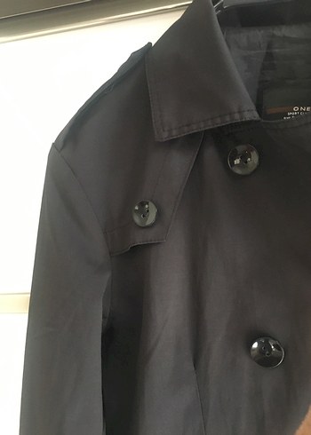 Siyah Midi Düğmeli Kadın Trençkot - Görsel 4