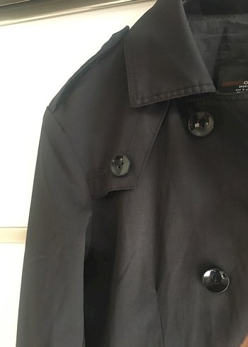 Siyah Midi Düğmeli Kadın Trençkot - Görsel 5