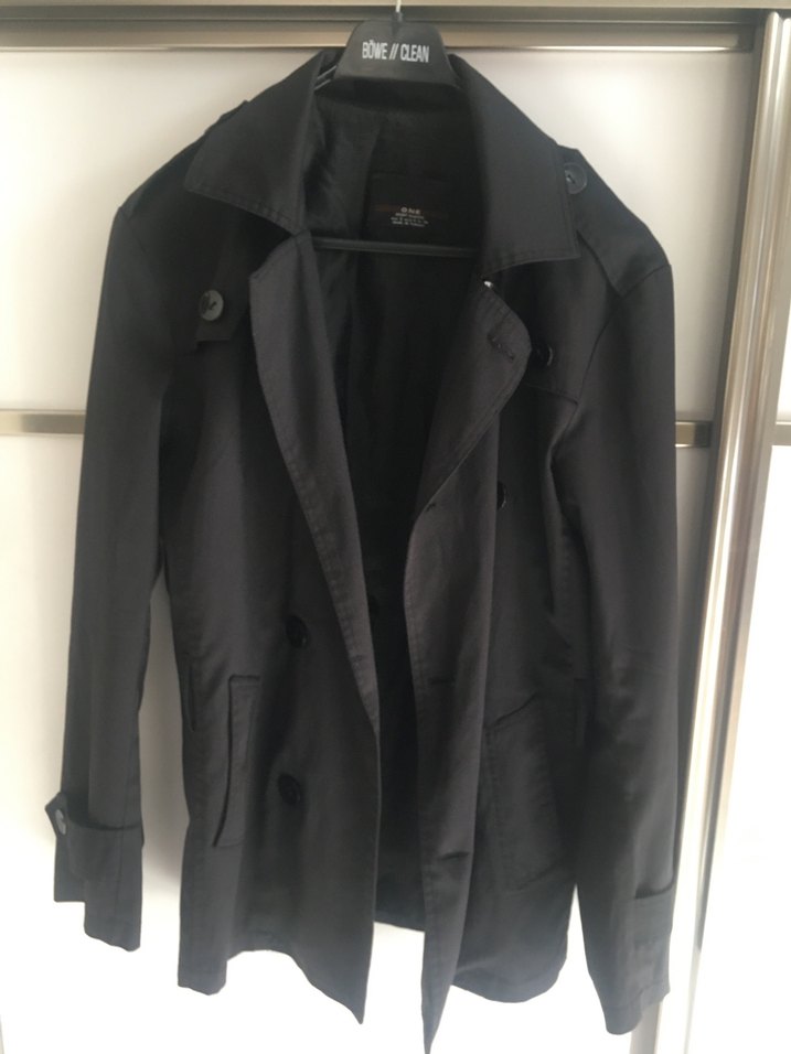 Siyah Midi Düğmeli Kadın Trençkot - Görsel 2