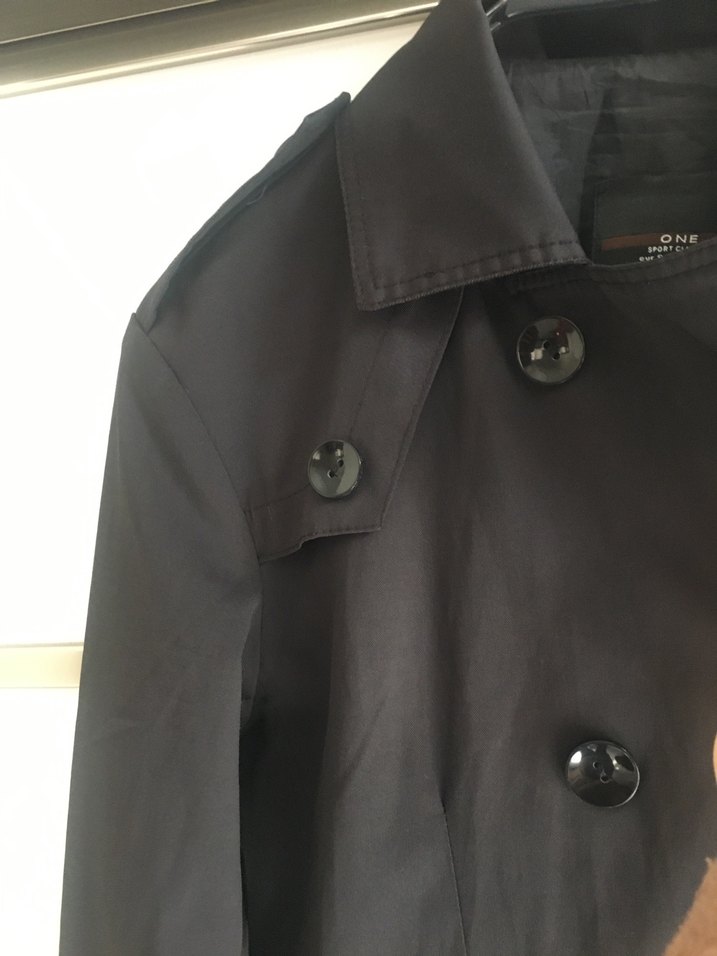 Siyah Midi Düğmeli Kadın Trençkot - Görsel 4