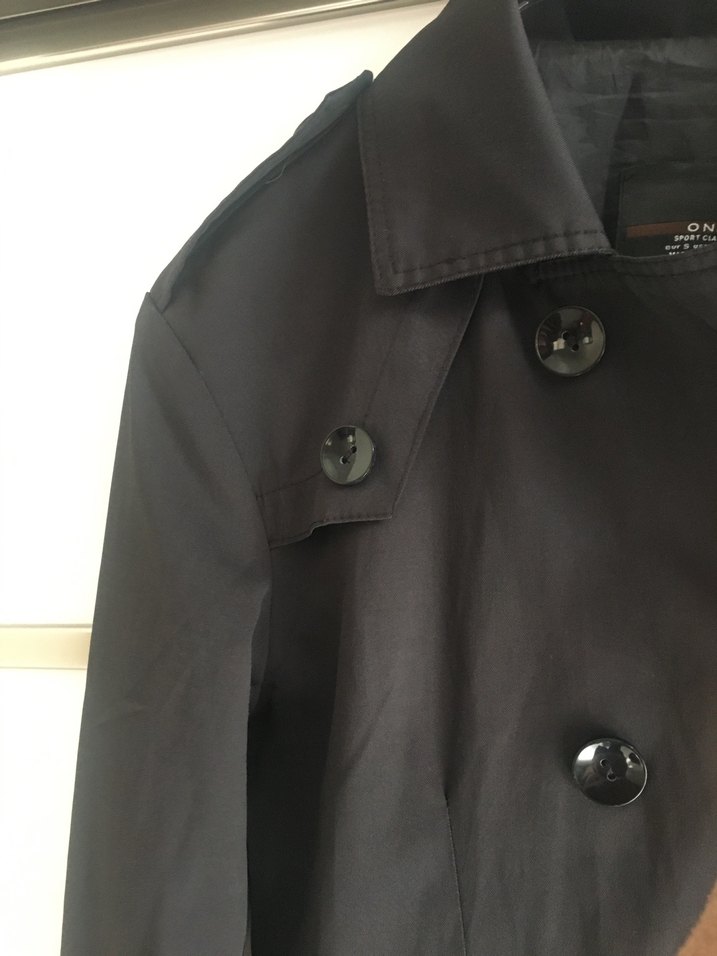 Siyah Midi Düğmeli Kadın Trençkot - Görsel 5