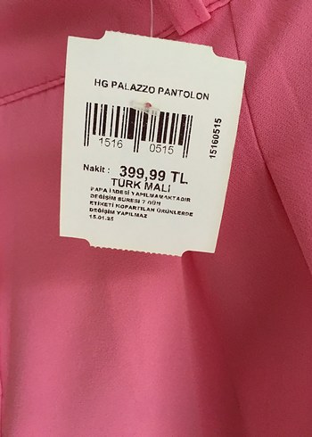 Düğmeli Pembe  Kadın Kumaş Pantolon - Görsel 3