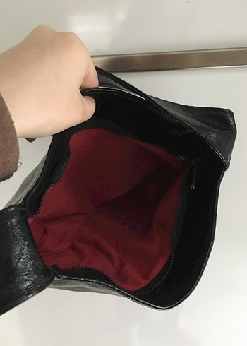 Siyah Deri Kadın Çanta - Görsel 5