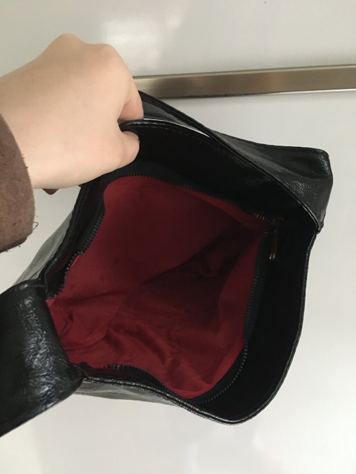 Siyah Deri Kadın Çanta - Görsel 5