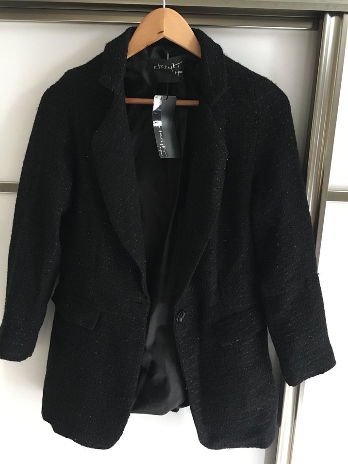 Siyah Kadın Midi Boy Blazer - Görsel 4