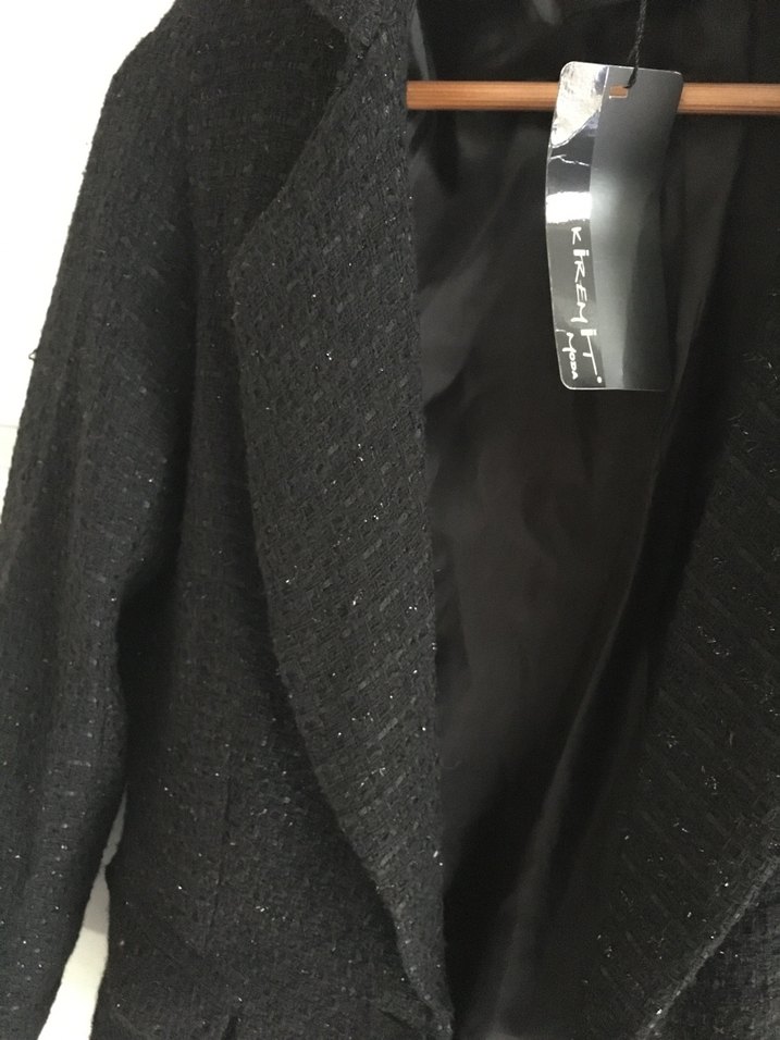 Siyah Kadın Midi Boy Blazer - Görsel 3