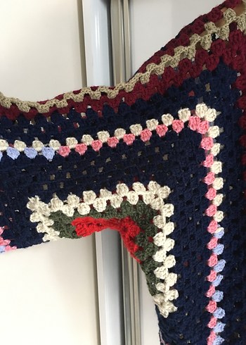 Bohem Çok Renkli Örgü Kadın Hırka - Görsel 2